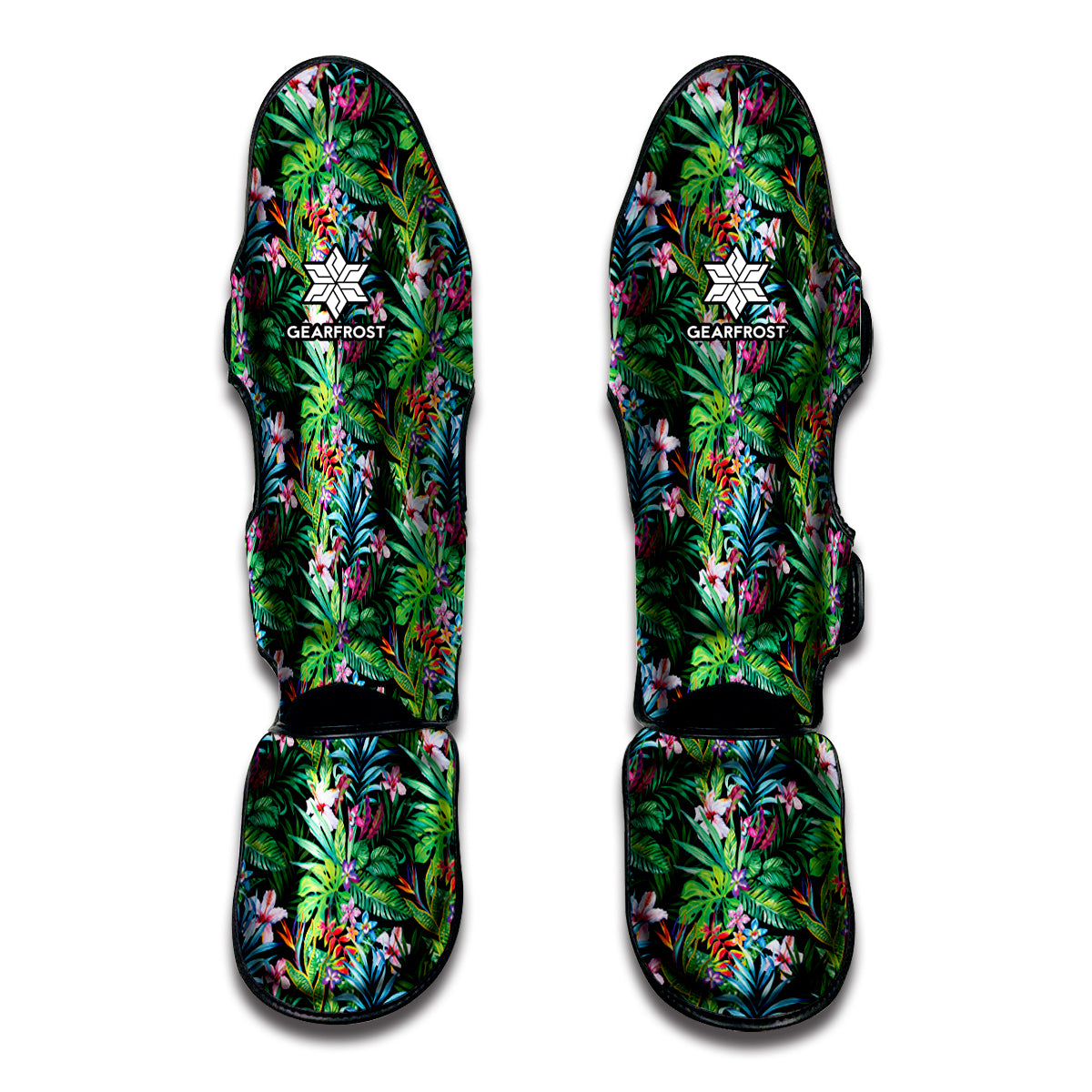Tropical Palm And Hibiscus Print Muay Thai Shin Guard
