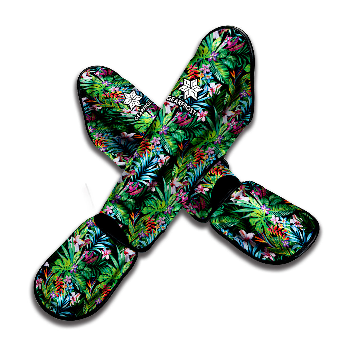 Tropical Palm And Hibiscus Print Muay Thai Shin Guard