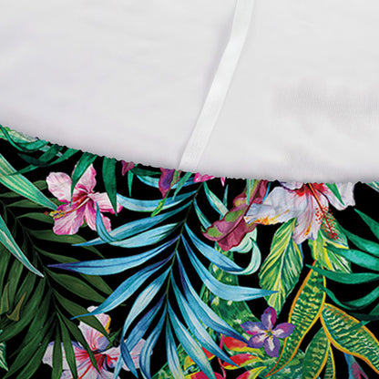 Tropical Palm And Hibiscus Print Sofa Cover