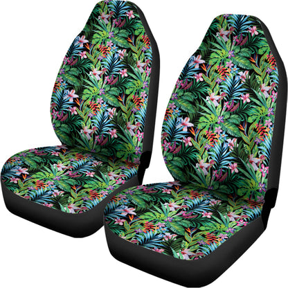 Tropical Palm And Hibiscus Print Universal Fit Car Seat Covers