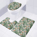 Tropical Palm Leaf And Toucan Print 3 Piece Bath Mat Set
