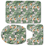 Tropical Palm Leaf And Toucan Print 3 Piece Bath Mat Set