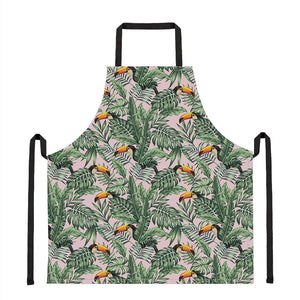 Tropical Palm Leaf And Toucan Print Apron