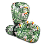 Tropical Palm Leaf And Toucan Print Boxing Gloves