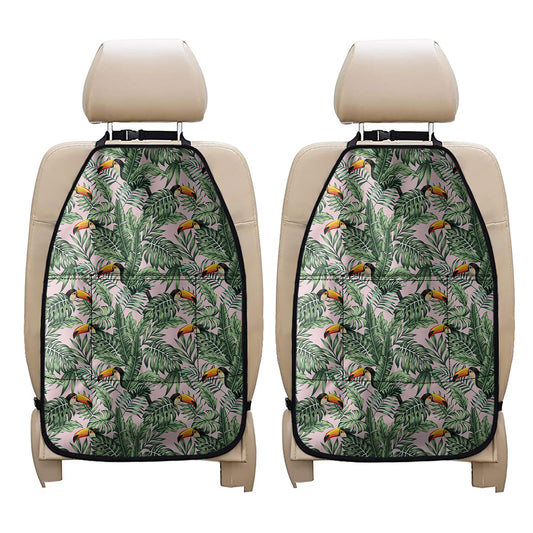 Tropical Palm Leaf And Toucan Print Car Seat Organizers