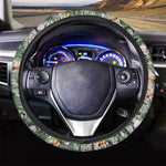 Tropical Palm Leaf And Toucan Print Car Steering Wheel Cover