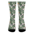 Tropical Palm Leaf And Toucan Print Crew Socks