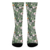 Tropical Palm Leaf And Toucan Print Crew Socks