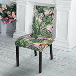 Tropical Palm Leaf And Toucan Print Dining Chair Slipcover