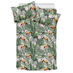 Tropical Palm Leaf And Toucan Print Duvet Cover Bedding Set