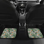 Tropical Palm Leaf And Toucan Print Front and Back Car Floor Mats