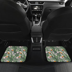 Tropical Palm Leaf And Toucan Print Front and Back Car Floor Mats