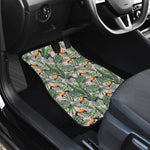 Tropical Palm Leaf And Toucan Print Front and Back Car Floor Mats