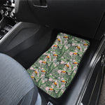 Tropical Palm Leaf And Toucan Print Front and Back Car Floor Mats