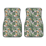 Tropical Palm Leaf And Toucan Print Front Car Floor Mats