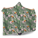 Tropical Palm Leaf And Toucan Print Hooded Blanket