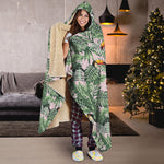 Tropical Palm Leaf And Toucan Print Hooded Blanket