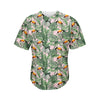 Tropical Palm Leaf And Toucan Print Men's Baseball Jersey