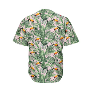 Tropical Palm Leaf And Toucan Print Men's Baseball Jersey