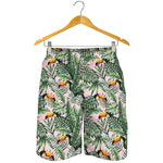 Tropical Palm Leaf And Toucan Print Men's Shorts