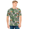 Tropical Palm Leaf And Toucan Print Men's T-Shirt