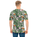 Tropical Palm Leaf And Toucan Print Men's T-Shirt