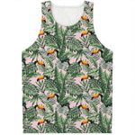 Tropical Palm Leaf And Toucan Print Men's Tank Top