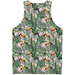 Tropical Palm Leaf And Toucan Print Men's Tank Top