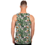 Tropical Palm Leaf And Toucan Print Men's Tank Top