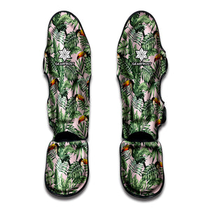 Tropical Palm Leaf And Toucan Print Muay Thai Shin Guard