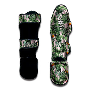 Tropical Palm Leaf And Toucan Print Muay Thai Shin Guard