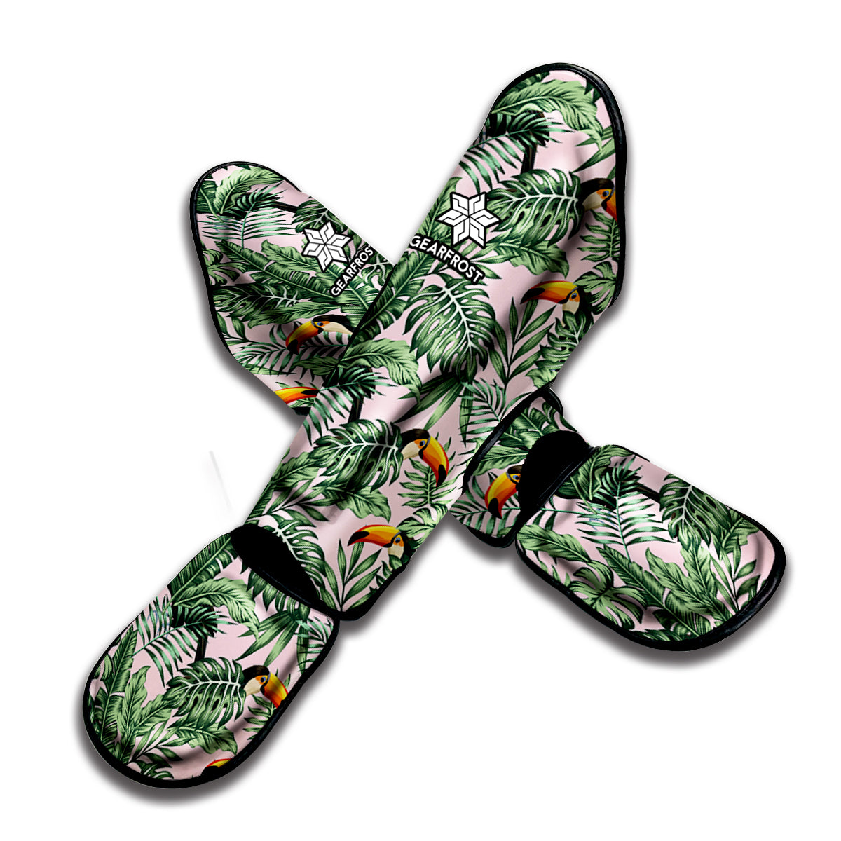 Tropical Palm Leaf And Toucan Print Muay Thai Shin Guard