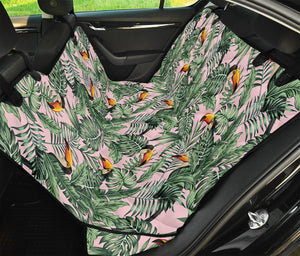 Tropical Palm Leaf And Toucan Print Pet Car Back Seat Cover