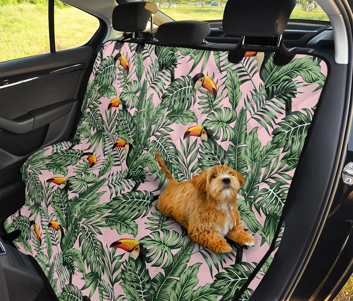 Tropical Palm Leaf And Toucan Print Pet Car Back Seat Cover