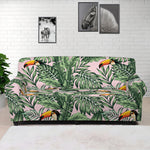 Tropical Palm Leaf And Toucan Print Sofa Cover