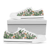 Tropical Palm Leaf And Toucan Print White Low Top Shoes