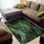 Tropical Palm Leaf Print Area Rug