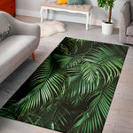 Tropical Palm Leaf Print Area Rug