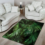 Tropical Palm Leaf Print Area Rug