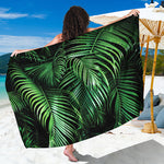 Tropical Palm Leaf Print Beach Sarong Wrap