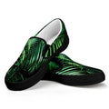 Tropical Palm Leaf Print Black Slip On Sneakers