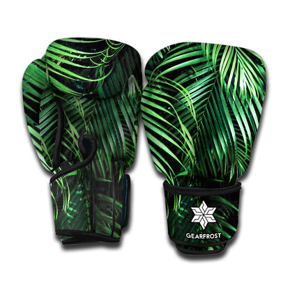 Tropical Palm Leaf Print Boxing Gloves