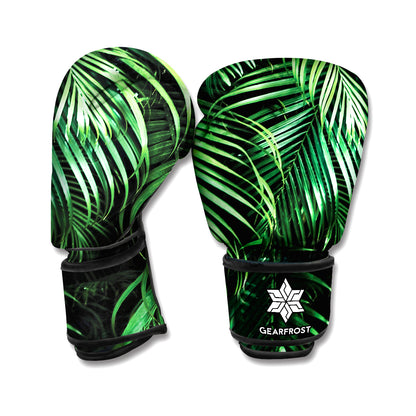 Tropical Palm Leaf Print Boxing Gloves