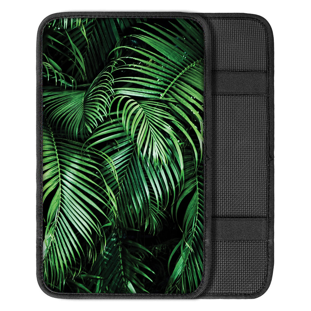 Tropical Palm Leaf Print Car Center Console Cover