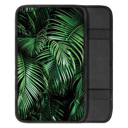 Tropical Palm Leaf Print Car Center Console Cover