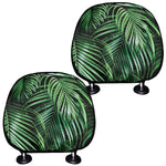 Tropical Palm Leaf Print Car Headrest Covers