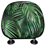Tropical Palm Leaf Print Car Headrest Covers