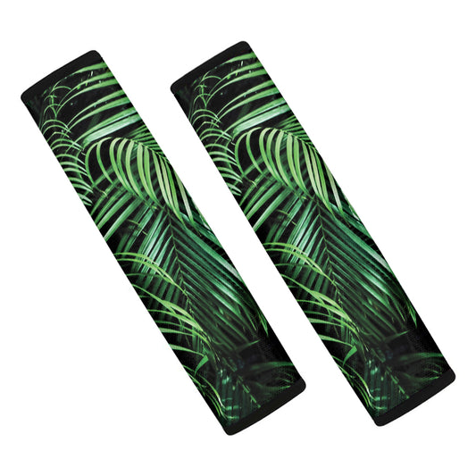 Tropical Palm Leaf Print Car Seat Belt Covers