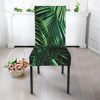 Tropical Palm Leaf Print Dining Chair Slipcover