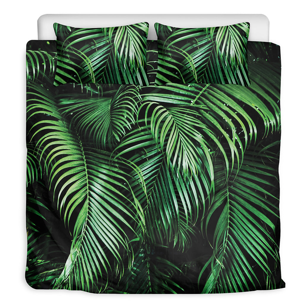 Tropical Palm Leaf Print Duvet Cover Bedding Set